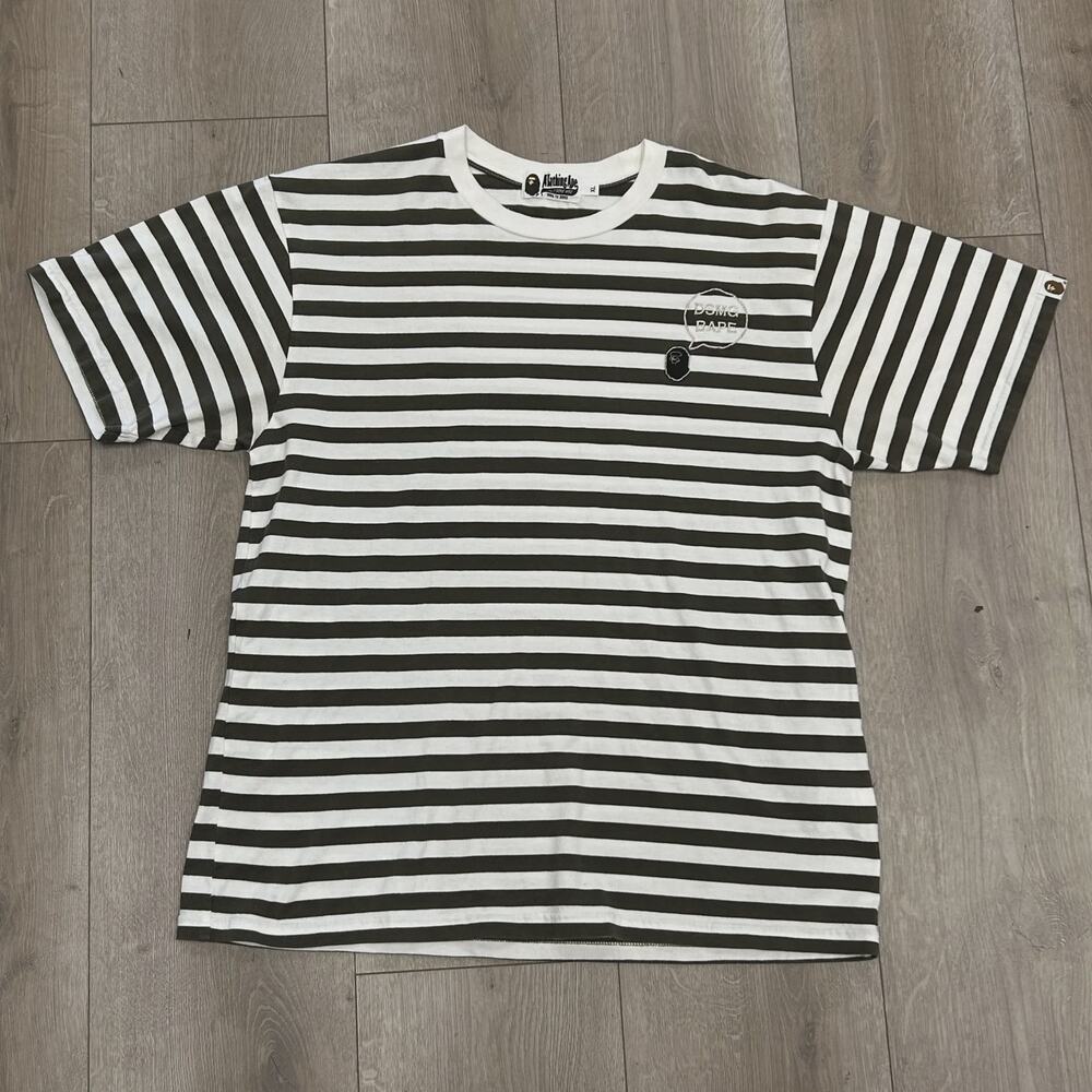 Bape Dover street market Striped Tee T Shirt Olive Green size XL Runs Small SF